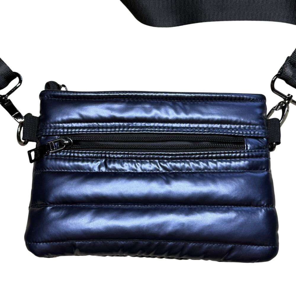 THINK ROYLN Puffer Quilted Crossbody Bum Bag Shiny Navy - Picture 3 of 14